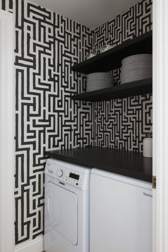  Black-and-White Geometric Maze

