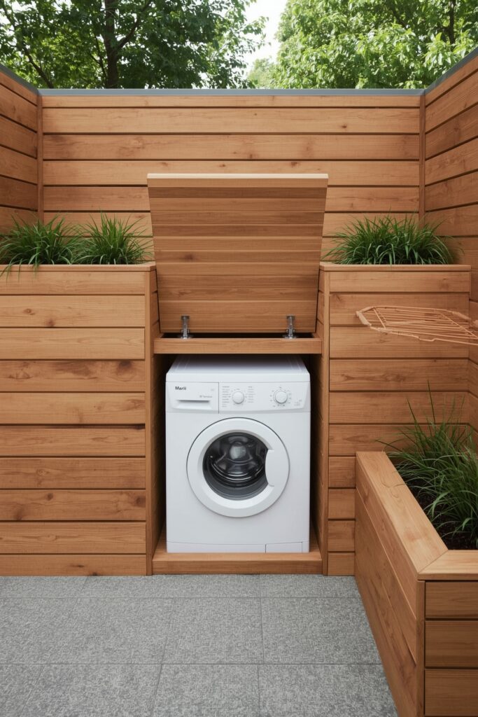 Deck-Integrated Laundry Compartment


