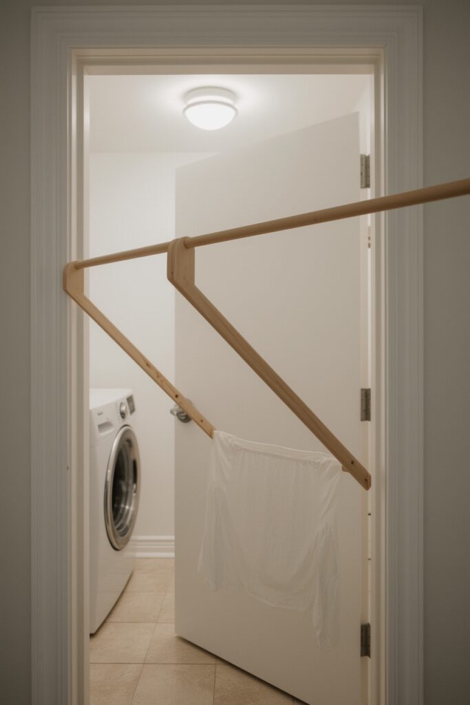 Fold-Up Drying Rack Attached to Door