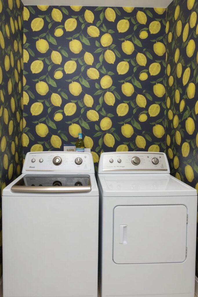 Retro Lemon Slices on Navy Background


