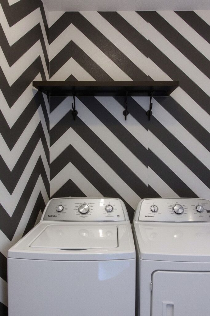 Charcoal Chevron Bold Stripes


