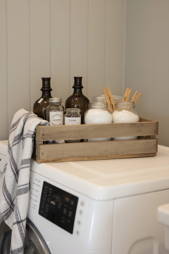 Rustic Crate for Detergent Storage


