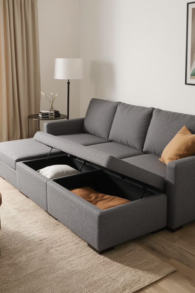Sectional Sofa with Built-in Storage