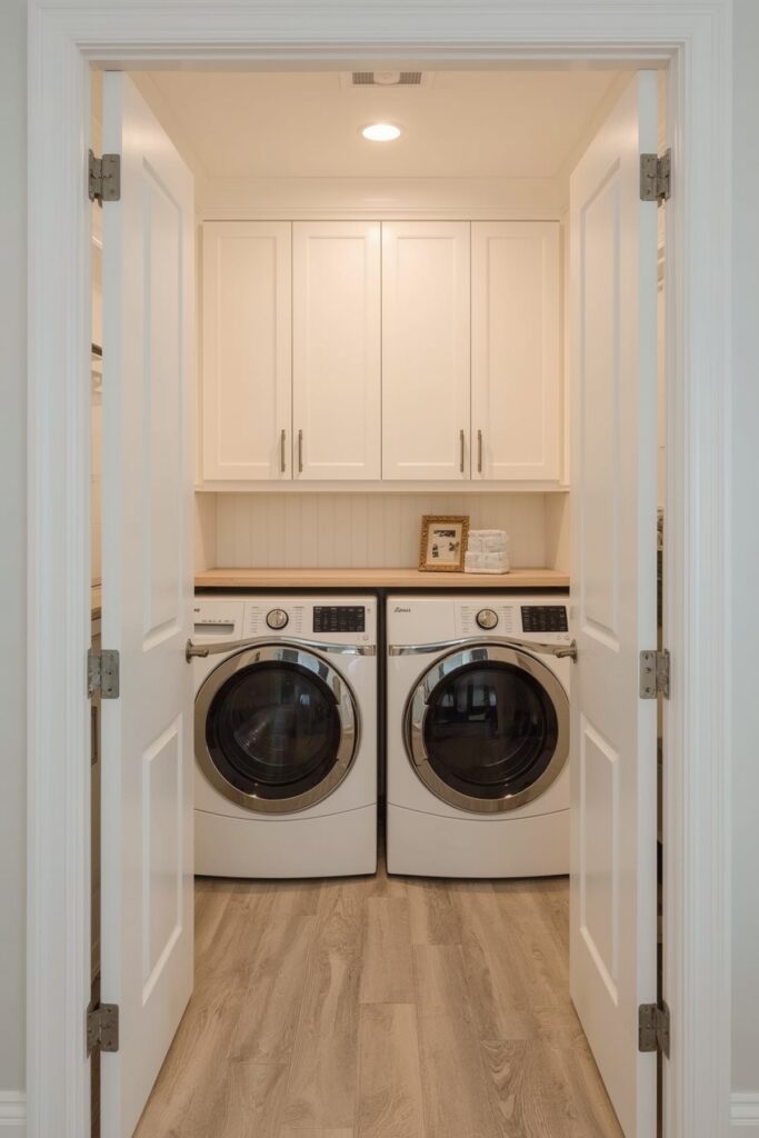 Built-In Cabinetry with Beadboard Backdrop