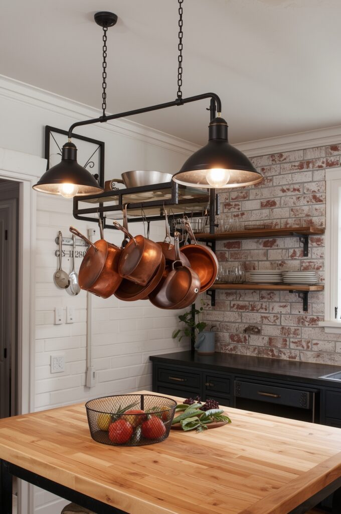 Pot Racks Suspended from the Ceiling