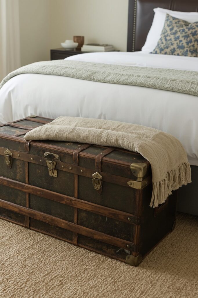 Vintage Trunk as Seating & Storage