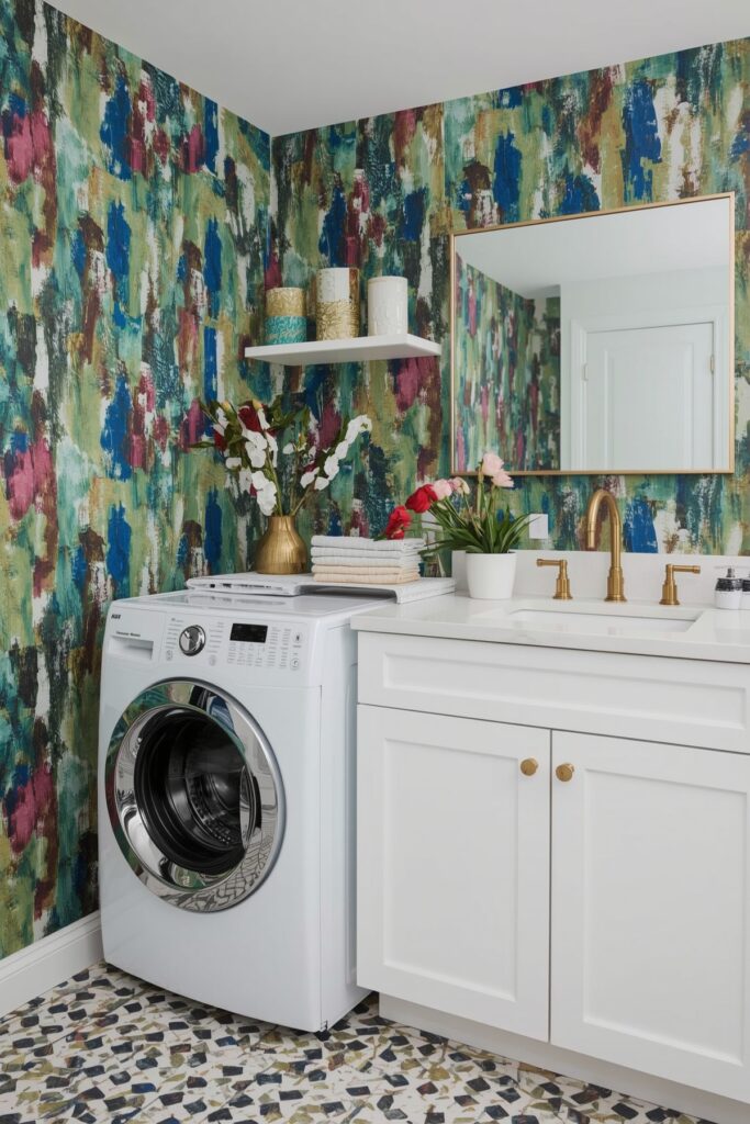 Abstract Painterly Strokes in Jewel Tones


