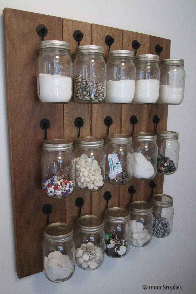 Mason Jar Storage Wall


