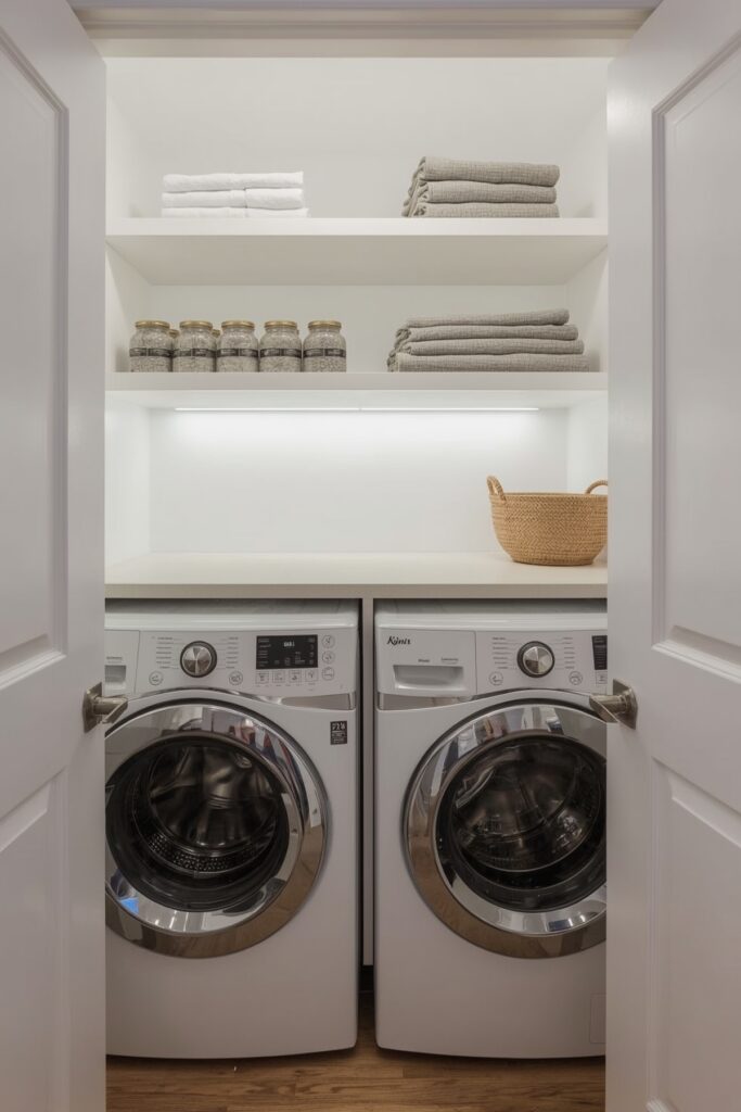 Vertical Stack with Pull-Out Folding Shelf