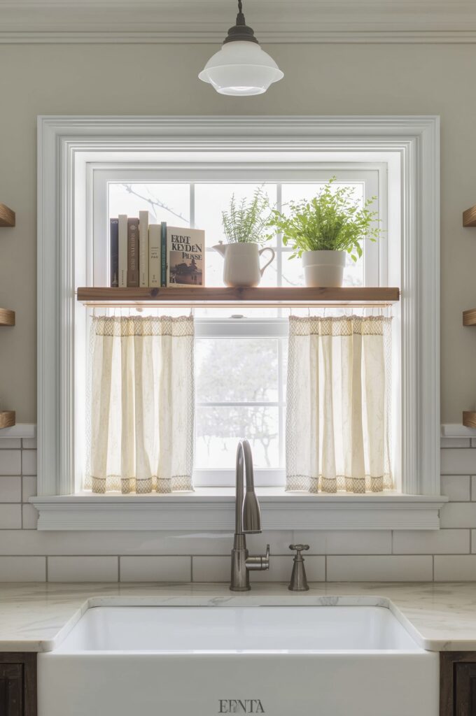 Floating Shelves Above Windows