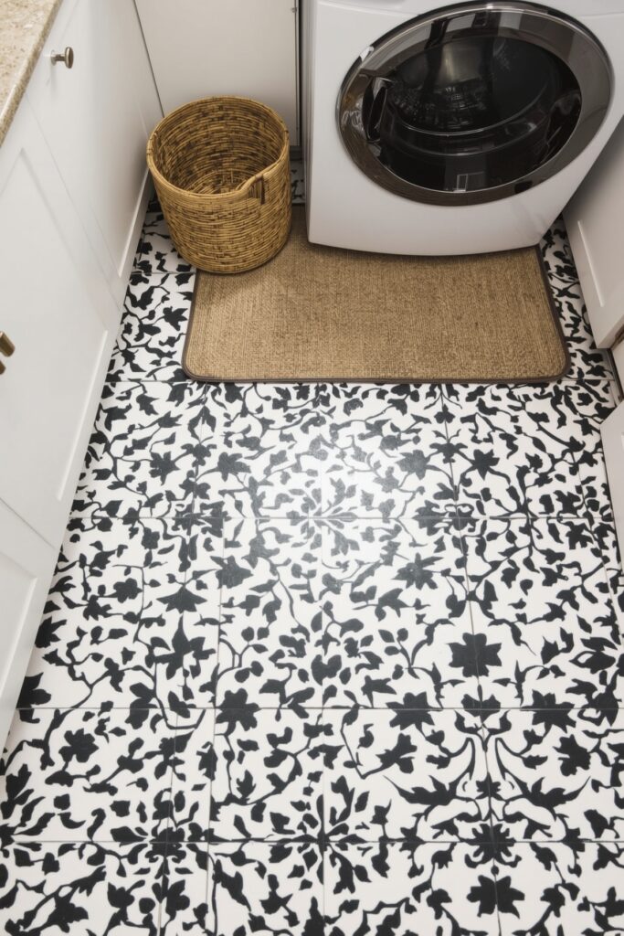 Stenciled Tile Flooring


