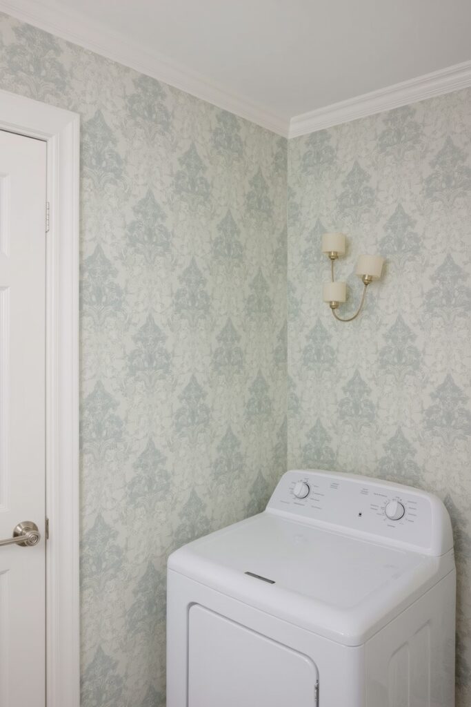 Distressed Damask in Soft Blue


