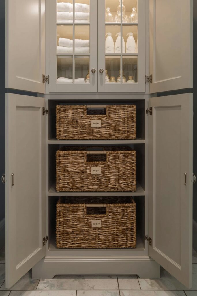 Tall Cabinet with Built-in Baskets



