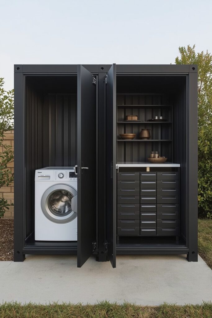 Modular Storage Units with Washer Hookup

