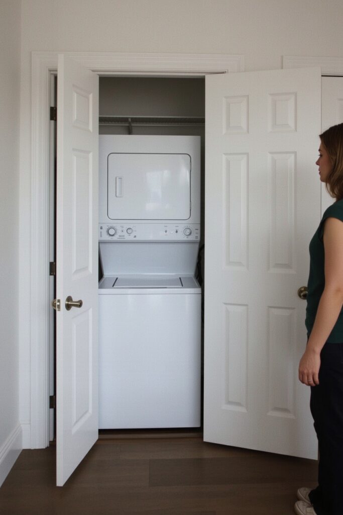 Double-Duty Hallway Laundry with Mudroom Features
