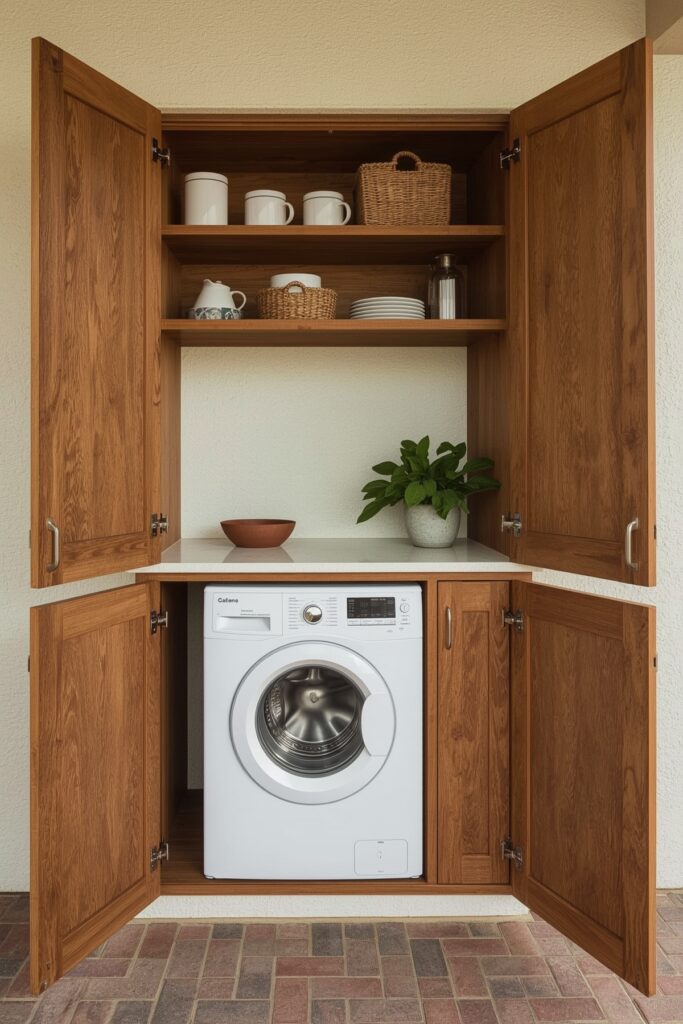 Laundry Setup Inside Outdoor Bar Unit



