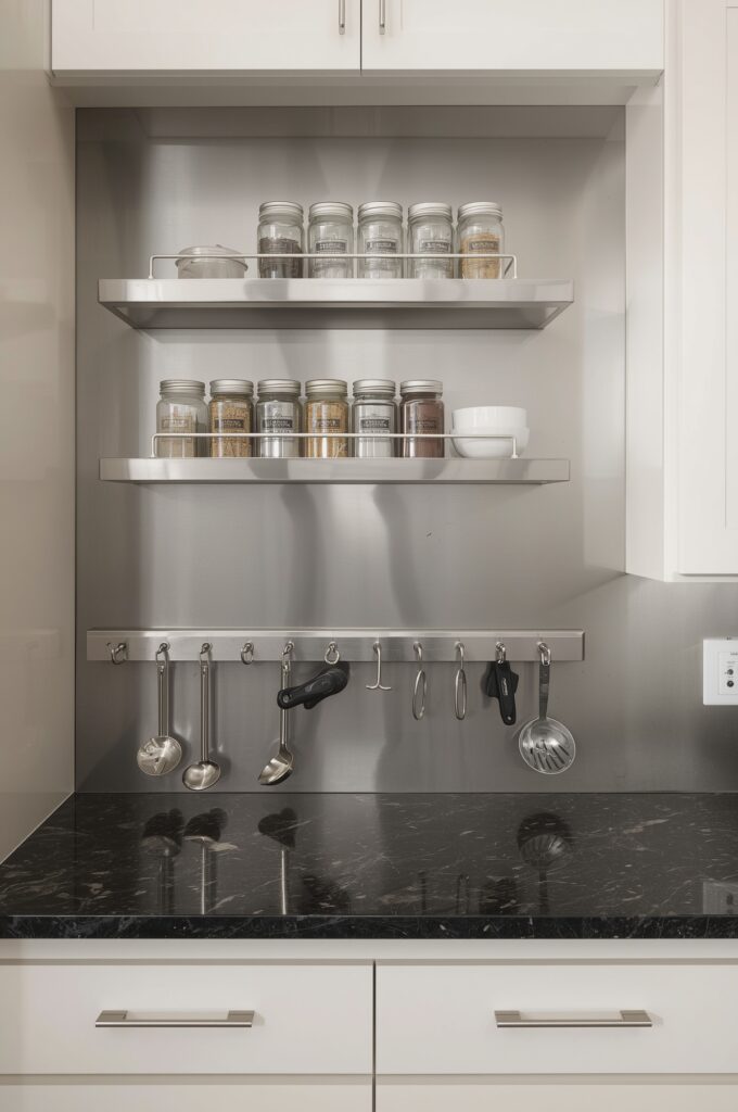 Double-Duty Backsplash with Built-In Rails