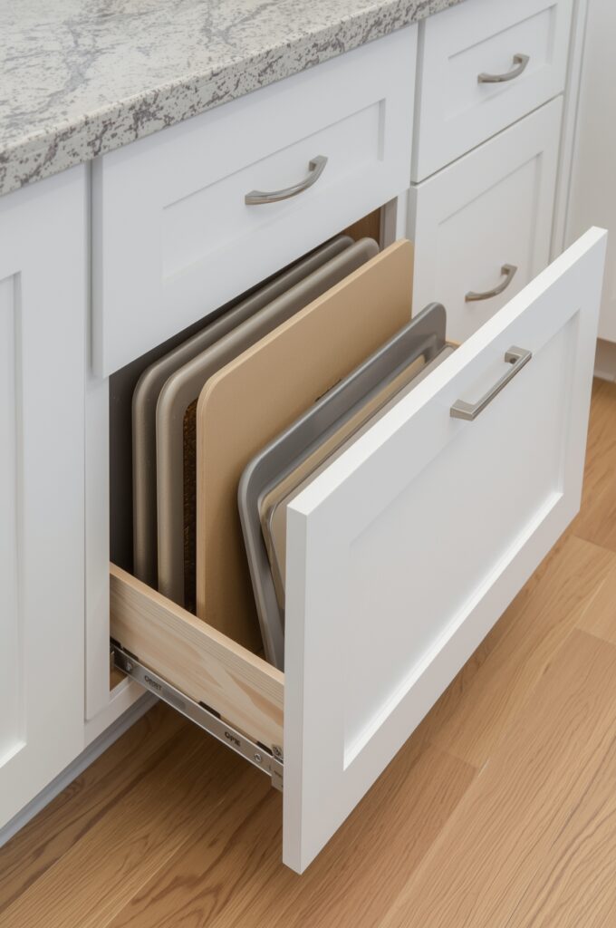 Hidden Toe-Kick Drawers for Extra Storage