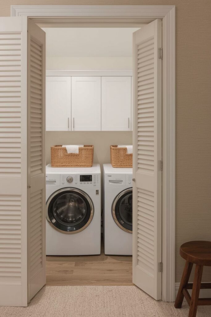 Louvered Door Closet for Airflow Efficiency