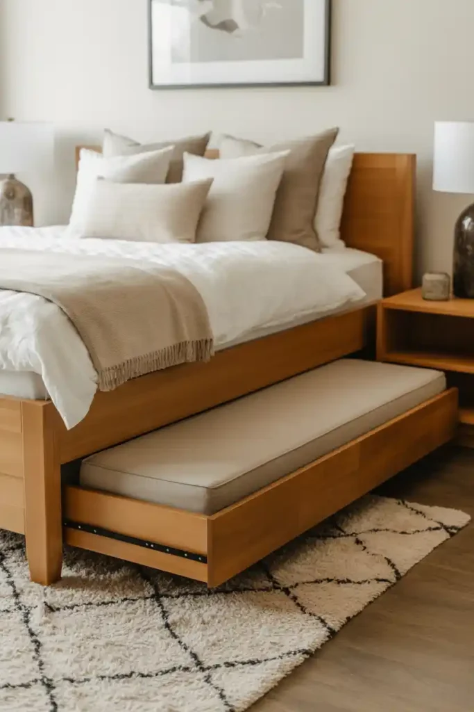 Pull-Out Bench Under Bed Frame