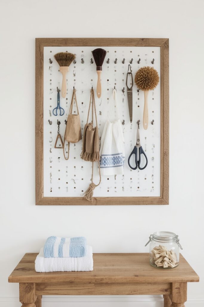 Rustic Pegboard for Supplies


