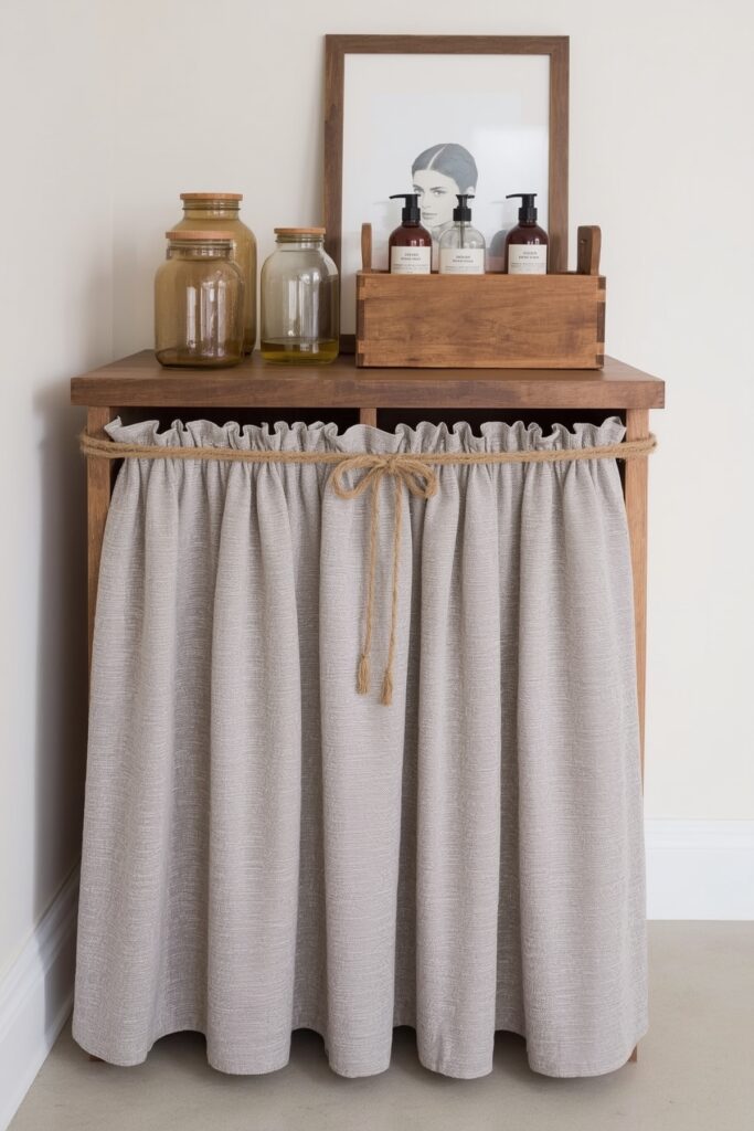 Open Cabinet with Curtain Front


