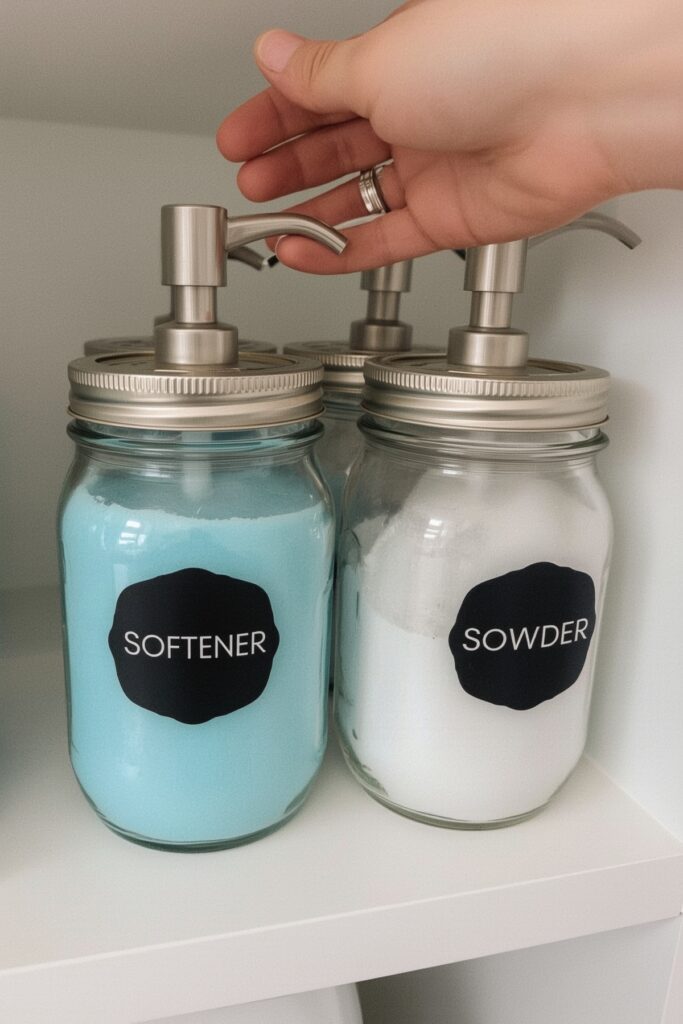 Use Clear Canisters for Detergent Visibility
