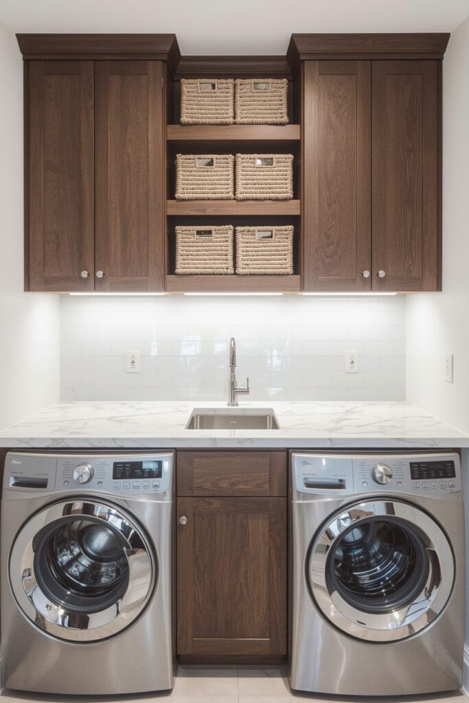 Wash Sink Under Staircase Laundry Setup

