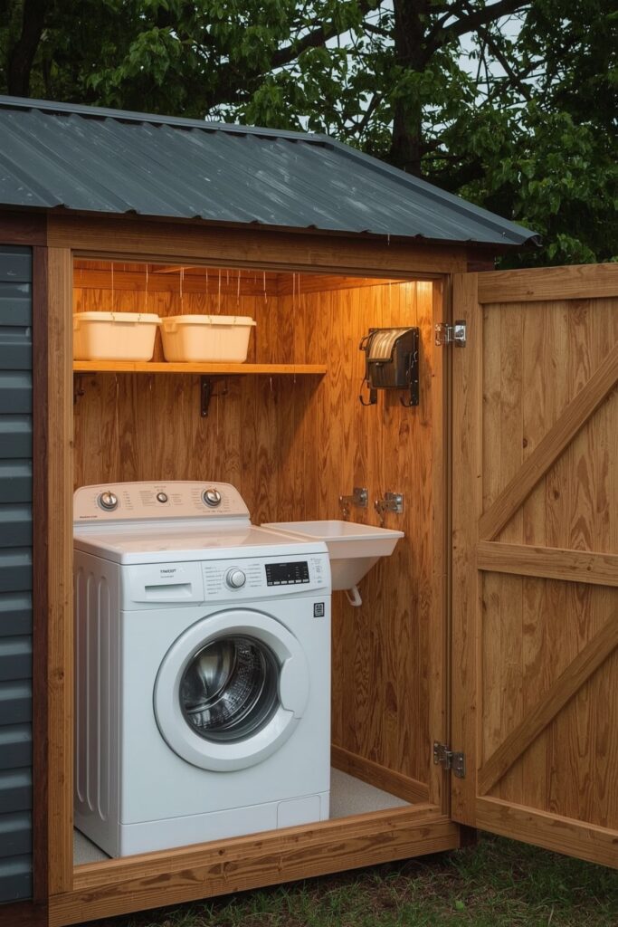 Rain-Proof Cabinet Setup with Sloped Roof


