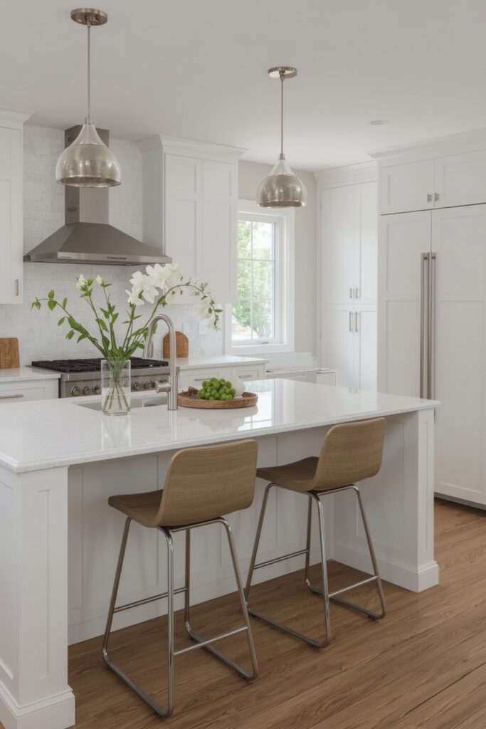 Tucked Bar Stools Under Countertop