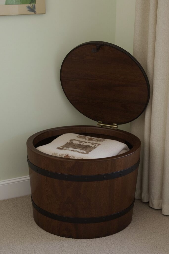 Barrel Chair with Storage Compartment