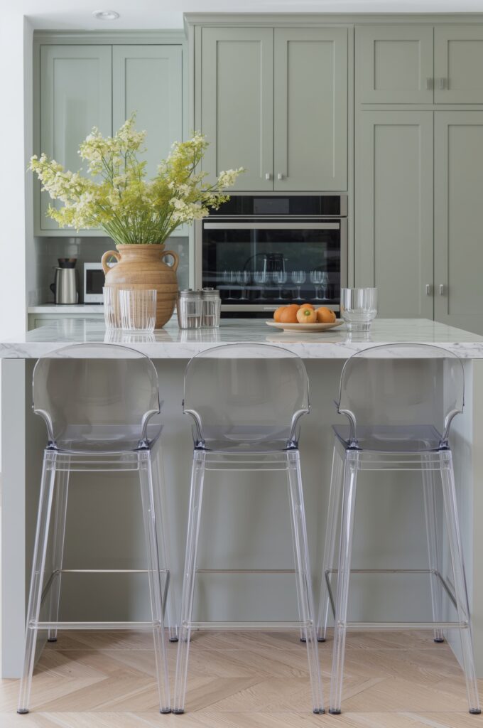 Clear Acrylic Bar Stools for an Open Feel