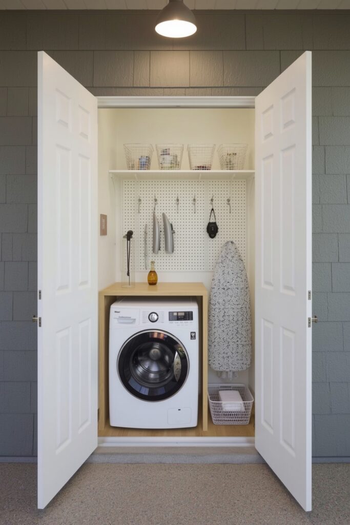 Outdoor Closet with Built-In Ironing Fold-Out



