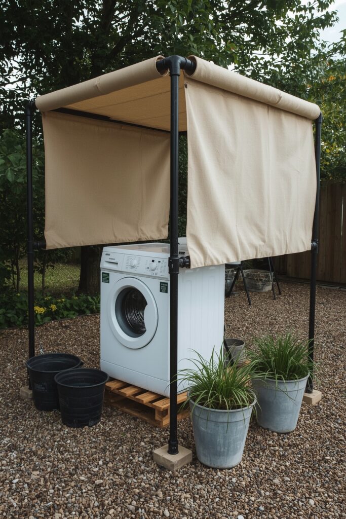 Industrial Pipe Frame with Canvas Cover


