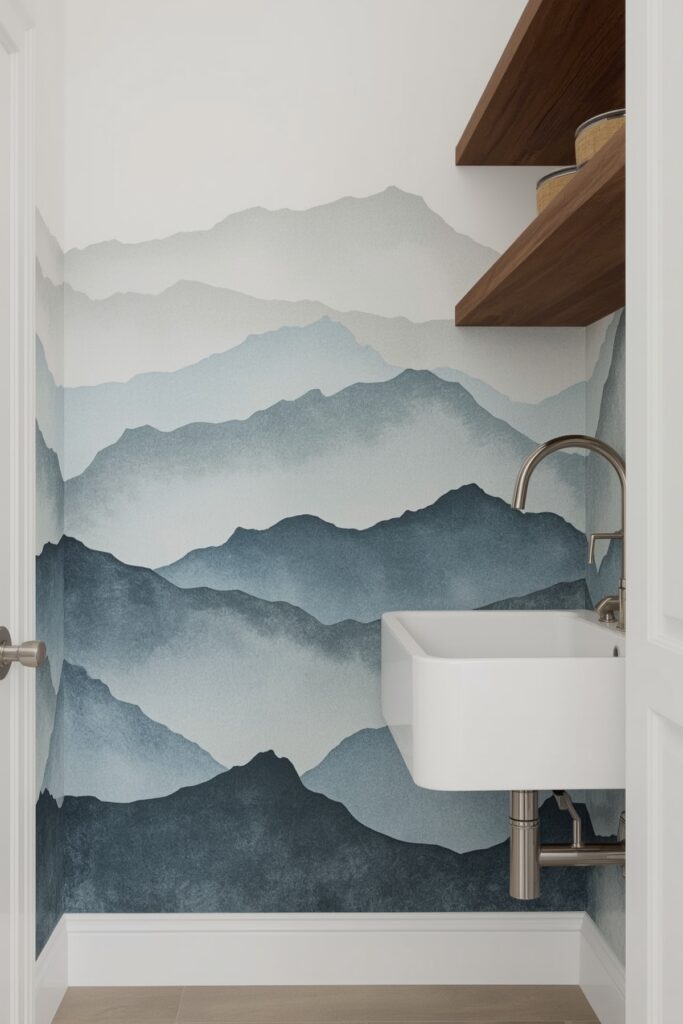 Watercolor Mountain Layers


