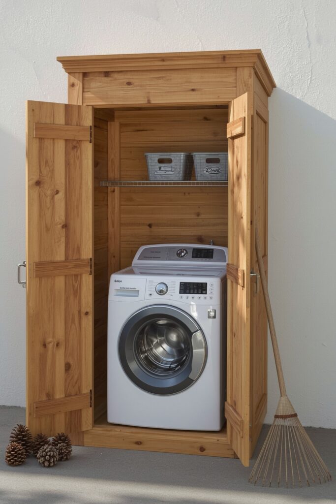 Cedar Wood Utility Box with Washer Inside


