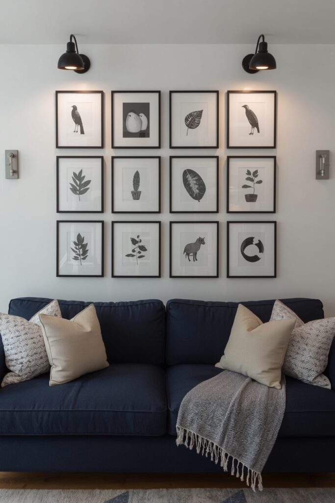Gallery Wall Above the Sofa