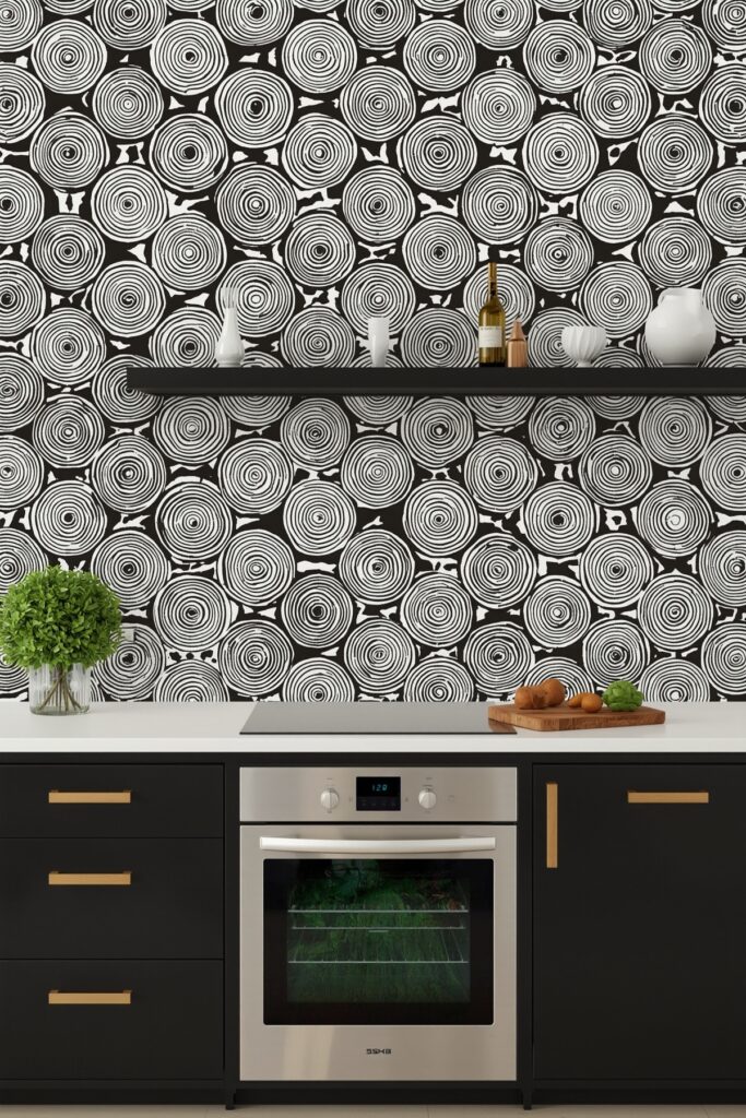 Monochrome Tree Rings Pattern


