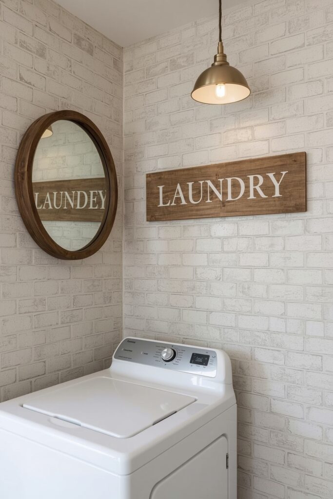 Faux Brick Wallpaper Accent


