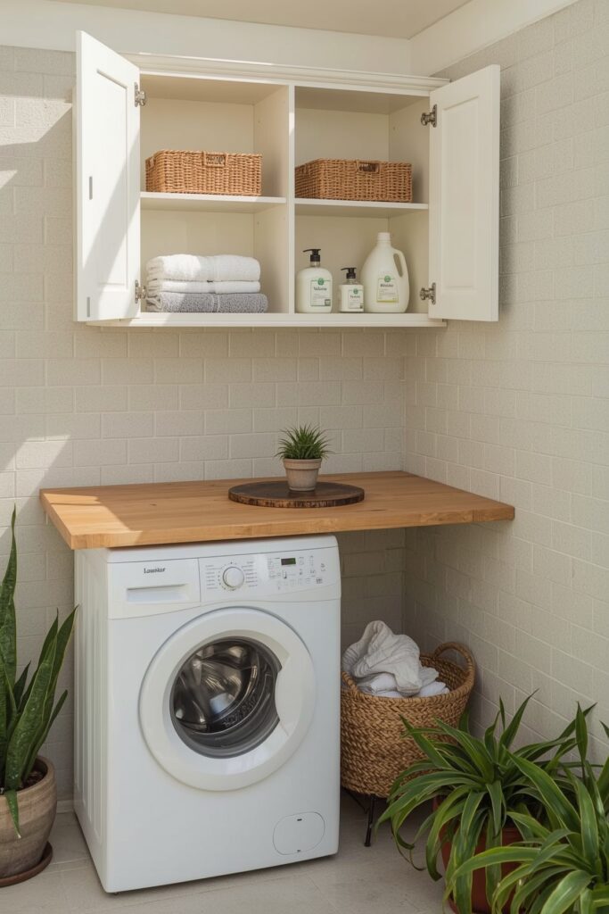 Corner Patio Laundry Station with Folding Counter


