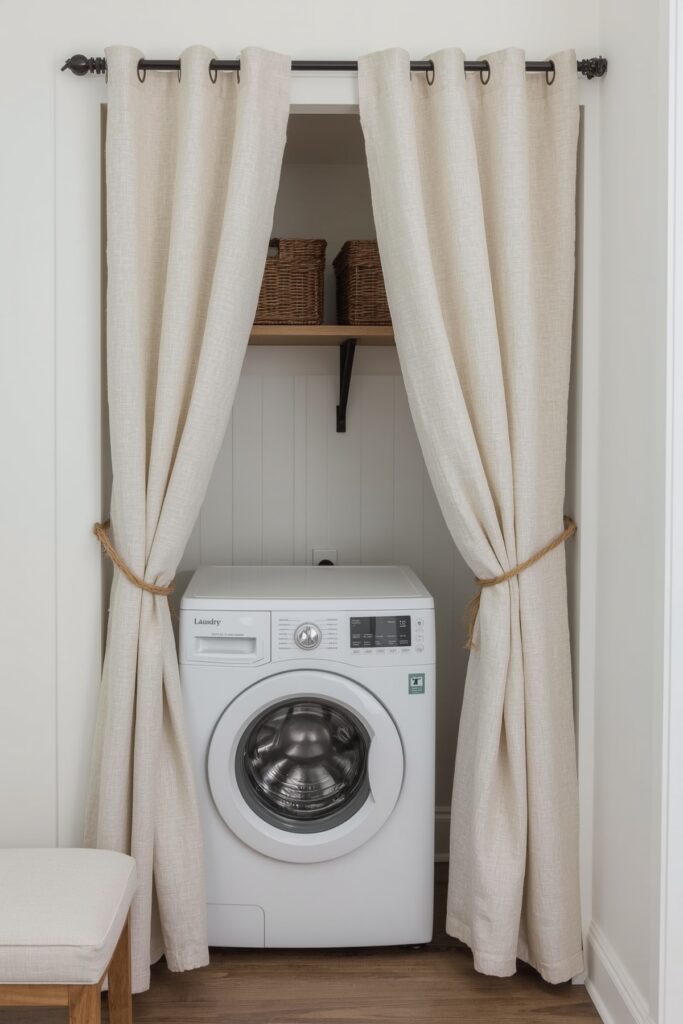 DIY Enclosed Laundry Nook with Curtain



