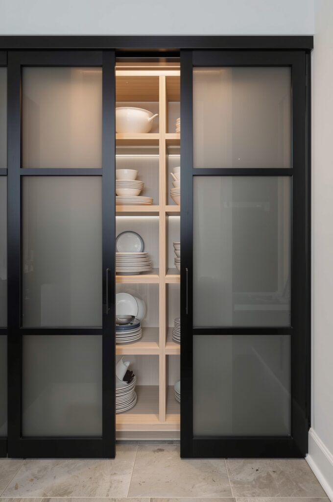 Glass Sliding Doors to Save Swing Space