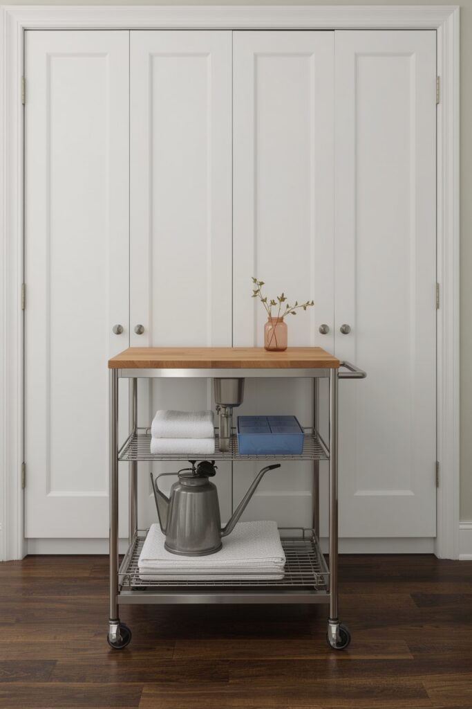 Sink Integrated into Pull-Out Rolling Cart

