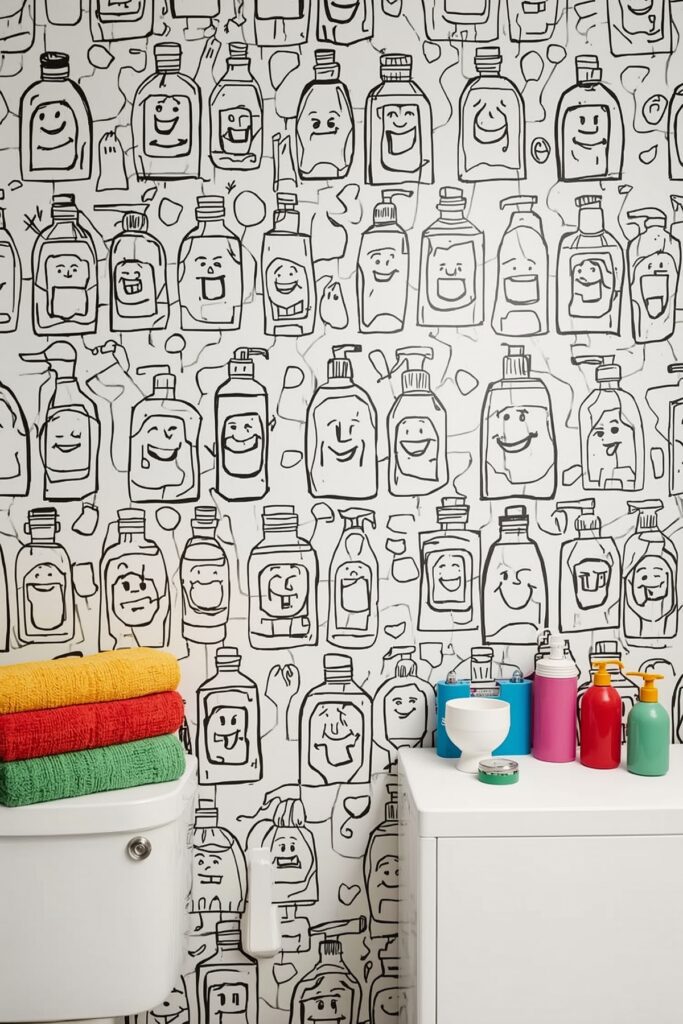 Smiling Detergent Bottles Doodle


