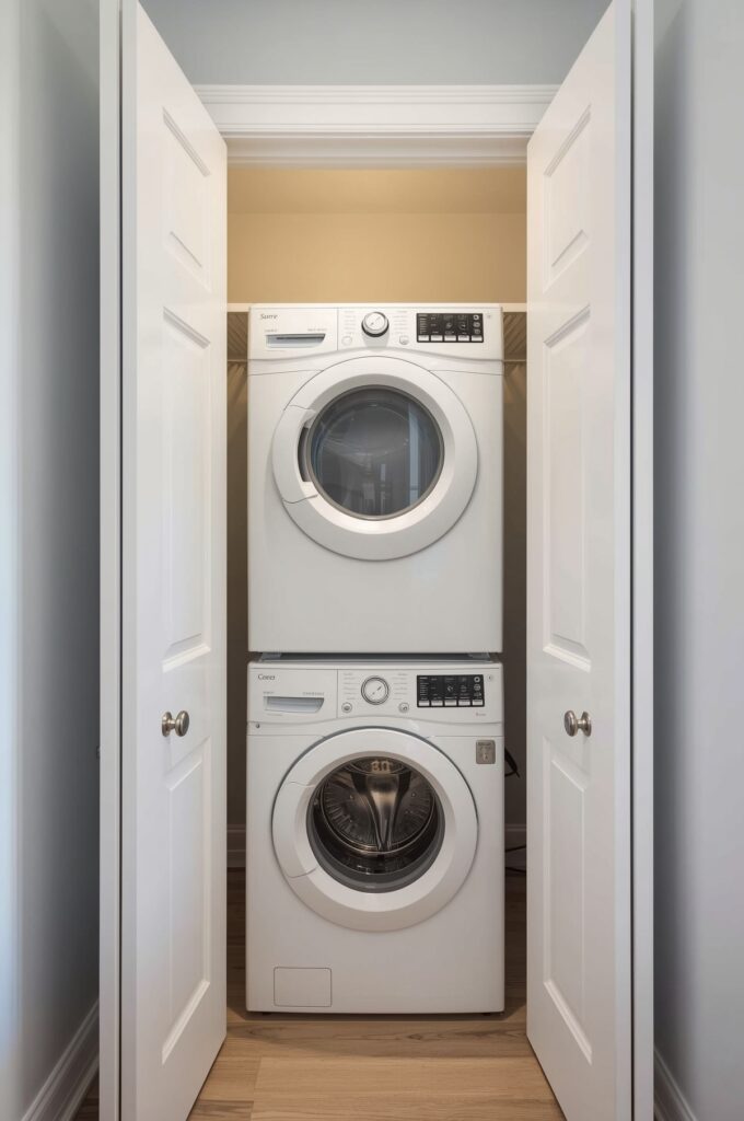 Stacked Washer-Dryer in Kitchen Closet