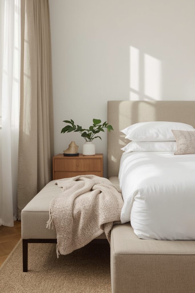 Slim Chaise at Foot of Bed