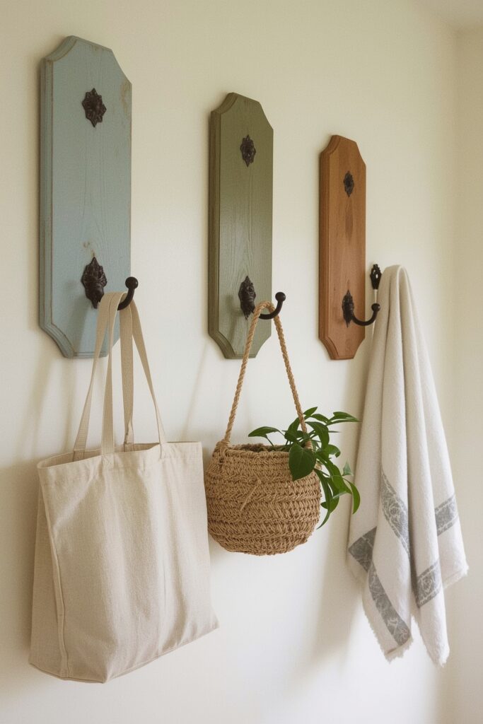 Custom Wall Hooks with Wooden Plaques



