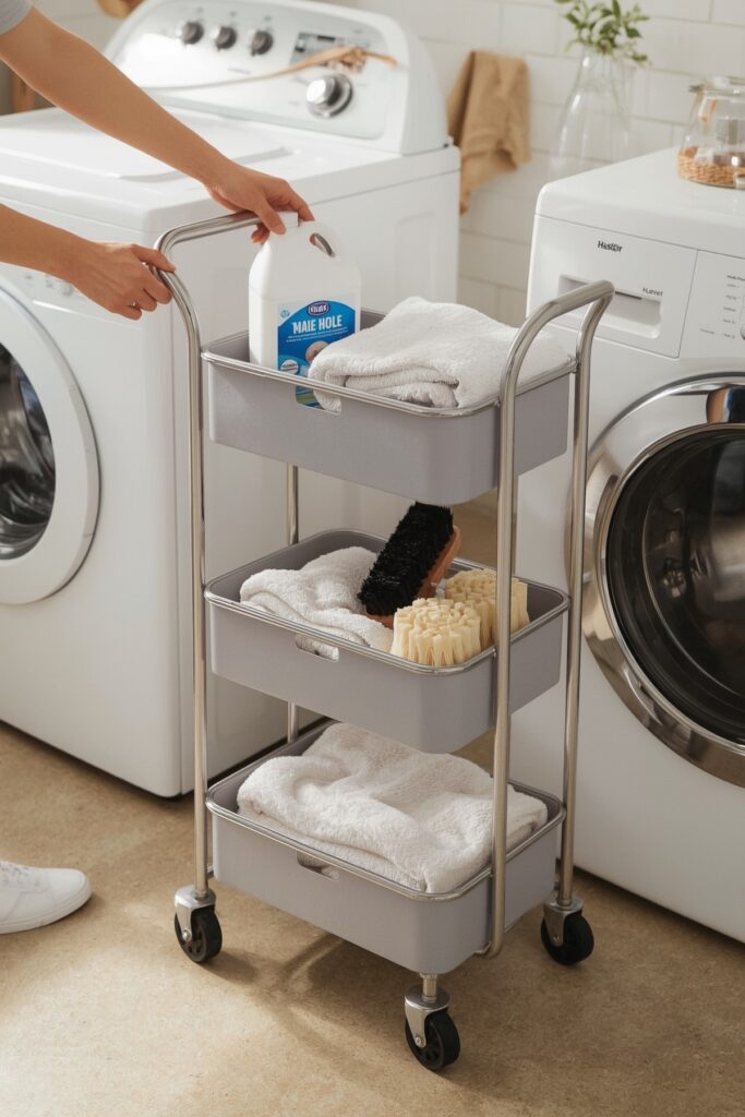Use a Tiered Rolling Cart for Easy Transport
