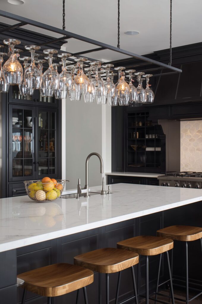 Overhead Hanging Glass Racks