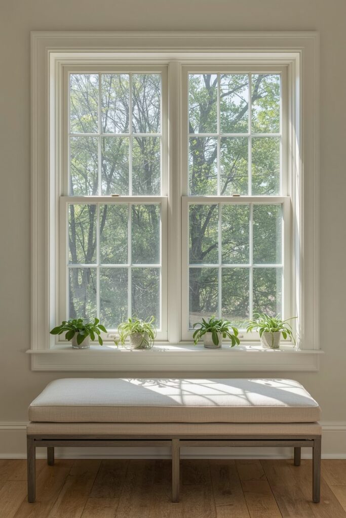 Soft Bench Beneath Window Frame
